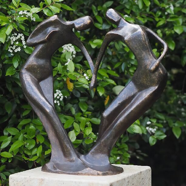 Herzfrmige Bronzeskulptur - Mann & Frau - Parieto