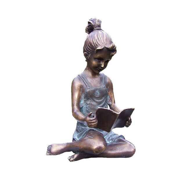 Mdchen Dekofigur aus Bronze mit Trgerkleid - Margarete klein
