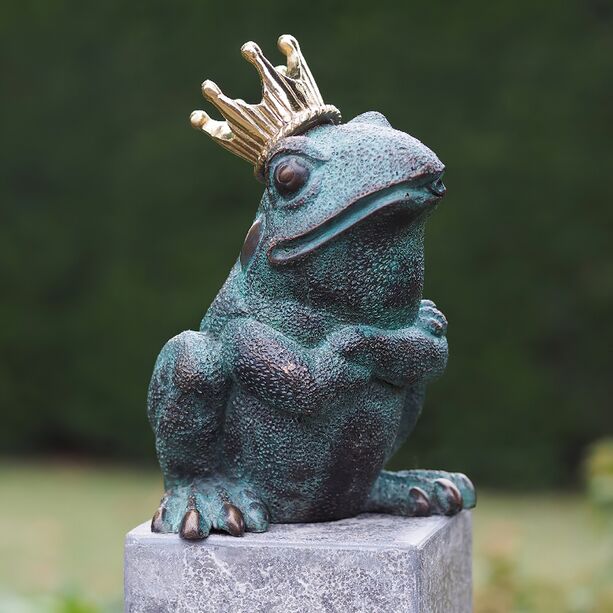 Sitzender Froschknig grn mit goldener Krone - Froschknig Argon