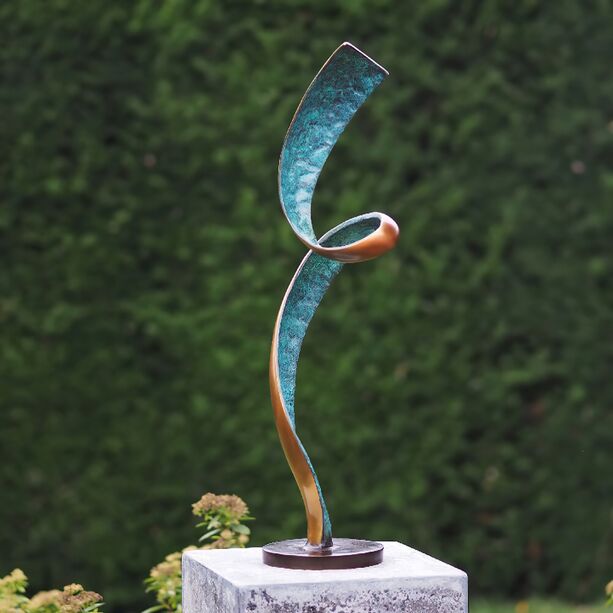 Moderne Gartenplastik Trkis - Bronzeskulptur - Ammara