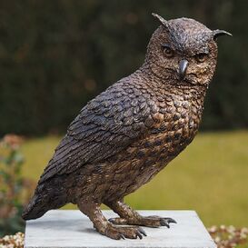 Stehende Bronze Eulenfigur fr den Garten - Hoby