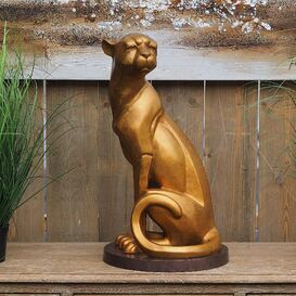 Sitzender Gepard aus Bronze - glnzend - Gepard Opalia