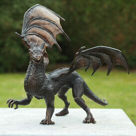 Mystische Garten Drachen Figur aus Bronze - Fenir