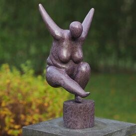 Tanzende Frau Skulptur aus Bronze - violett - Iduna