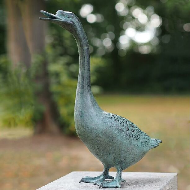 Robuste Bronze Gartenstatue Gans - Gans Ferdinand