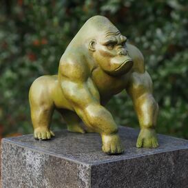 Gorilla als Bronze Gartendeko-Skulptur - Gregor