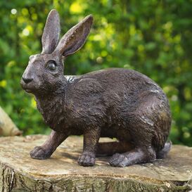 Bronze Hasenskulptur im natrlichen Look - Hase Elbo