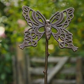 Bronze Schmetterling als Gartenstecker - Livo