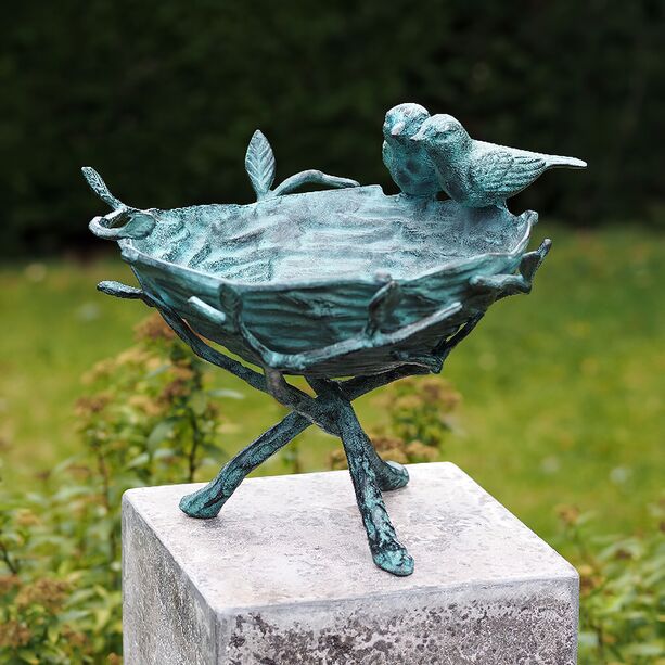 Vogelnest als Vogelbad aus Bronze - Haremine