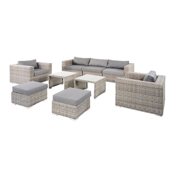 Rattan-Loungegruppe fr bis zu 8 Personen - Gartenlounge Pari