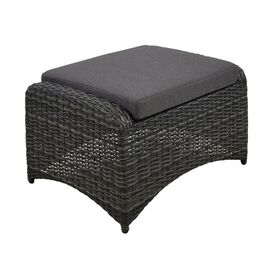 Rattan Gartenhocker mit Sitzkissen - Hocker Refi