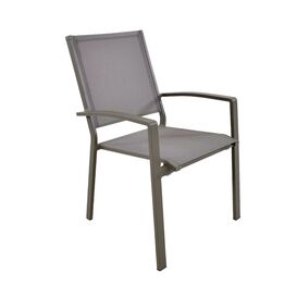 Alu Outdoor-Stuhl mit Armlehnen - Grau - Stapelstuhl Vido
