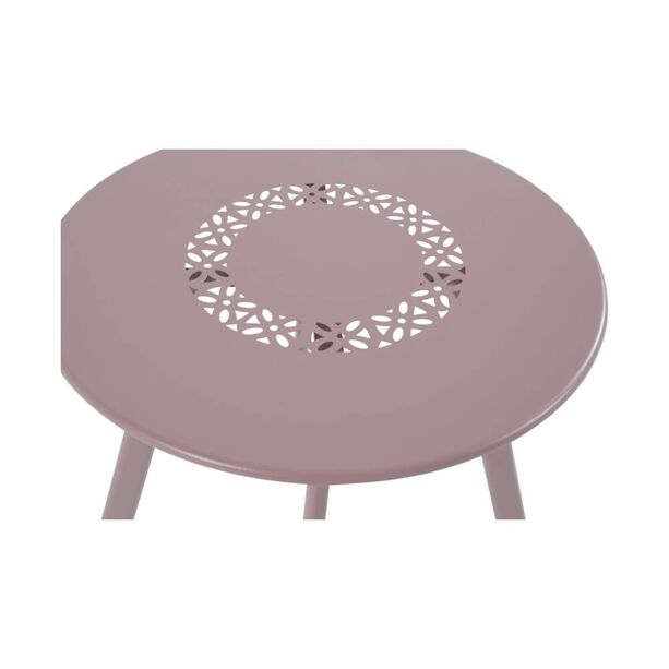 Runder Stahl Gartentisch als Ablage in rosa - Tisch Amelie rosa