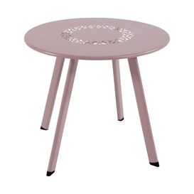Runder Stahl Gartentisch als Ablage in rosa - Tisch...
