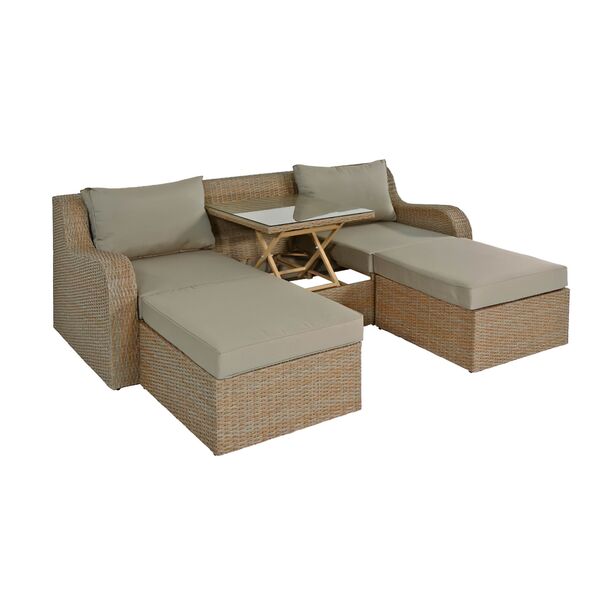 Individuelles Gartensofa mit Hocker und Tisch - Sitzmbel Poan