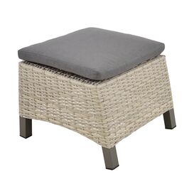 Polyrattan Garten Hocker mit Sitzkissen - Gartenhocker Flero