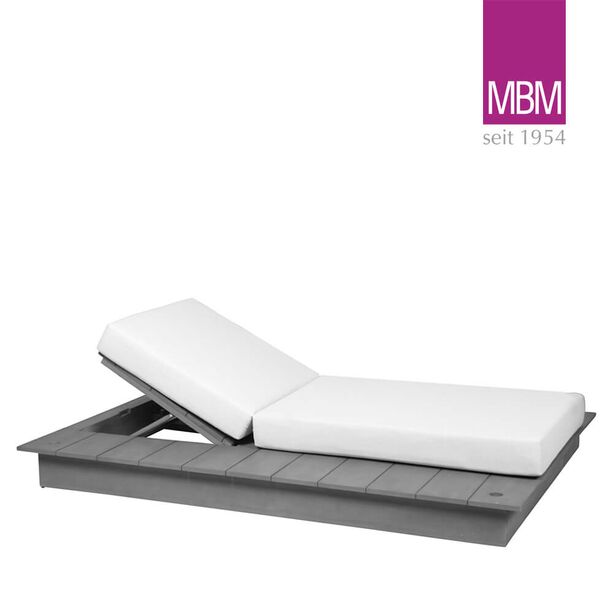 Einzelliege in Stone Grey inklusive Auflagen von MBM - links - La Villa Day Bed Einzelliege