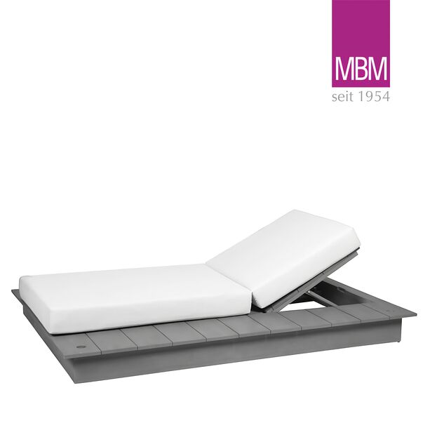 Wetterfeste Einzelliege in Stone Grey von MBM - rechts - La Villa Day Bed Einzelliege