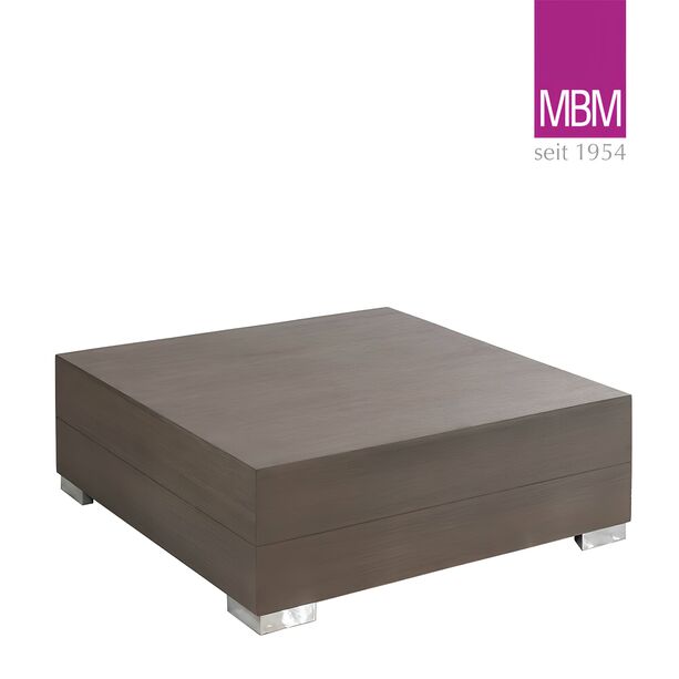 Quadratischer Loungetisch in Stone Grey von MBM - Loungetisch Long Island  / ohne Glasplatte