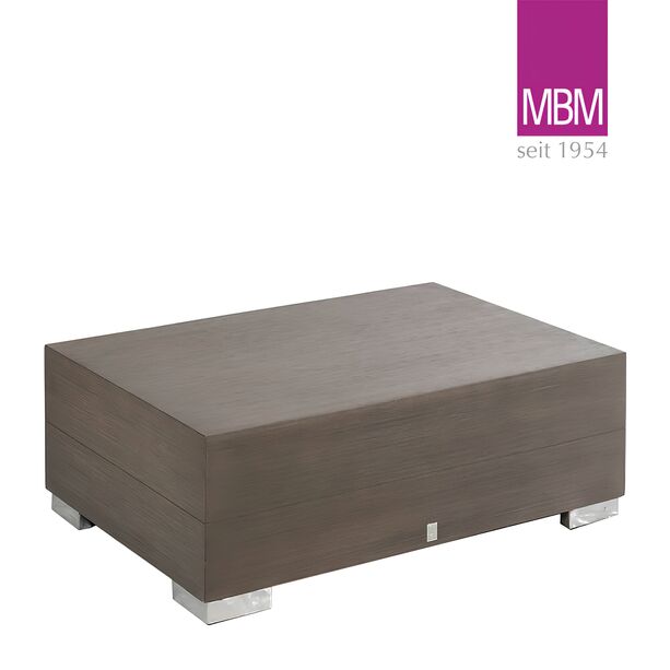 Lounge-Tisch aus Resysta in Stone Grey mit Aluminiumfen - MBM - Loungetisch Long Island  / ohne Glasplatte