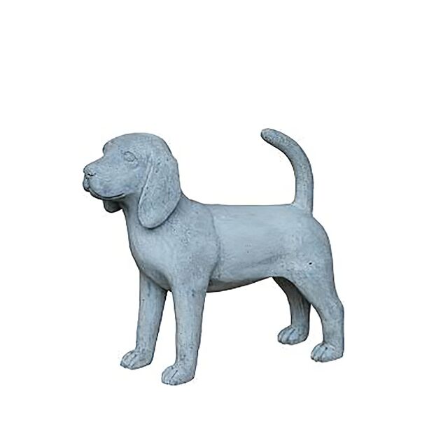Gartenfigur Hund - Beagle - Polystone in Zement Optik - Cervo