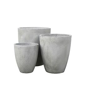 Groe Blumenkbel aus Glasfaser-Beton - 3er Set - Frosolone