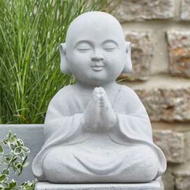 Gartendeko Buddha Figur sitzend aus Glasfaser-Beton - Atrani