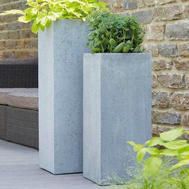 Gartenvase aus Polystone - Beton Optik - mit Einsatz -...