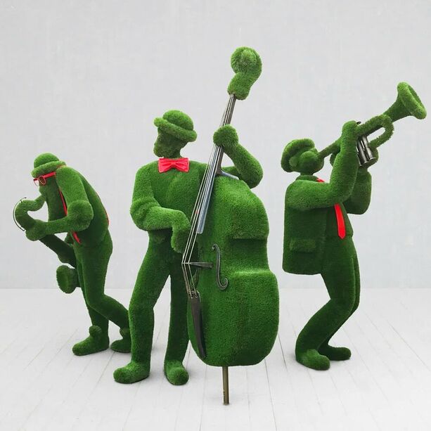 Jazz Musiker Set - groe Gartenfiguren Topiary - wetterfest - Jazz Trio
