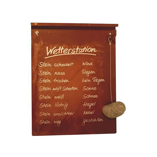 Deko Schild mit Wetterstation - Rost Metall - Taivas