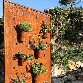 Stilvoller Metall Paravent in Rostoptik - Sicilia
