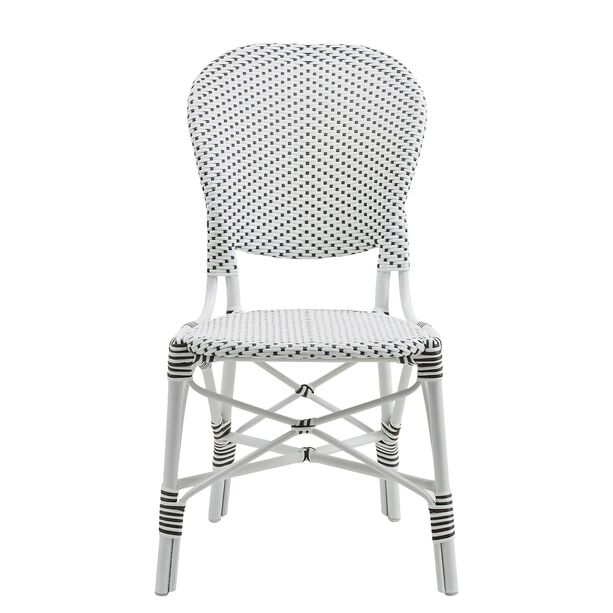 Eleganter Stuhl in Wei fr den Garten mit Punkte Muster - Gartenstuhl Karina