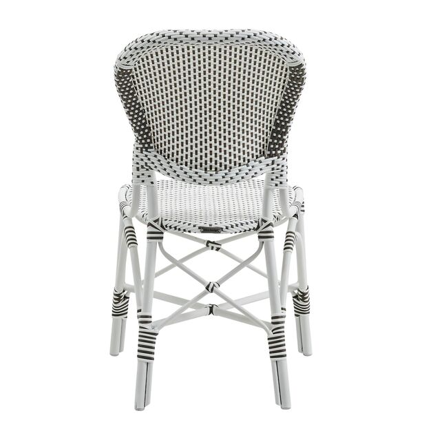 Eleganter Stuhl in Wei fr den Garten mit Punkte Muster - Gartenstuhl Karina