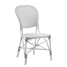 Eleganter Stuhl in Wei fr den Garten mit Punkte Muster...