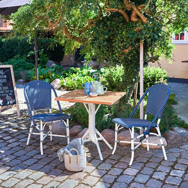 Stapelbarer Stuhl fr den Garten mit Dot Motiv - Gartenstuhl Risa
