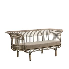 Moccafarbenes Sofa fr den Garten aus Alu-Rattan -...