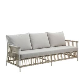 3-Sitzer Outdoor Sofa in Wei aus Alu-Rattan fr die...