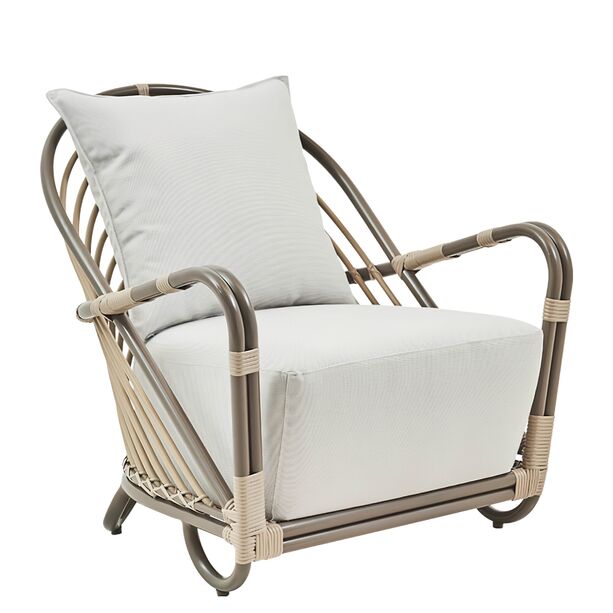 Pflegeleichter moccafarbener Outdoor Sessel aus Aluminium - Loungesessel Blenda