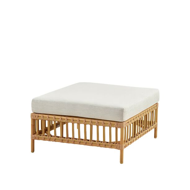 Heller Loungehocker mit Kissen in Wei oder Taupe - Loungehocker Stine