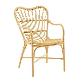 Wetterfester holzfarbener Gartensessel in Rattanoptik -...