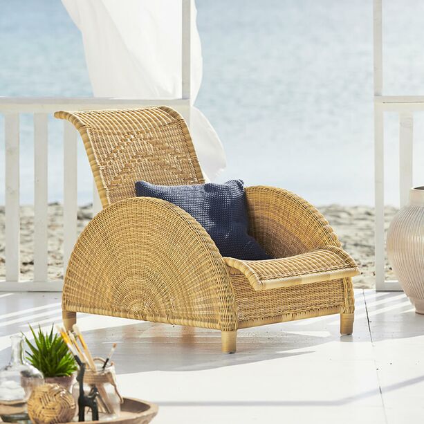 Geschwungener Relax-Sessel fr Terrasse oder Garten in Natur - Relaxsessel Birte