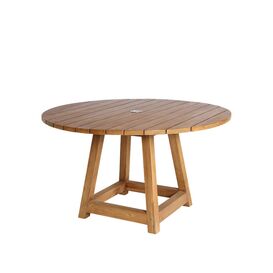 Runder Teak Holztisch fr den Garten mit Schirmloch -...