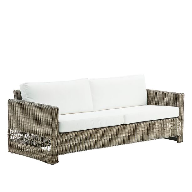 Geflochtenes 3-Sitzer Gartensofa fr die Lounge in antikgrau - 3-Sitzer Joana