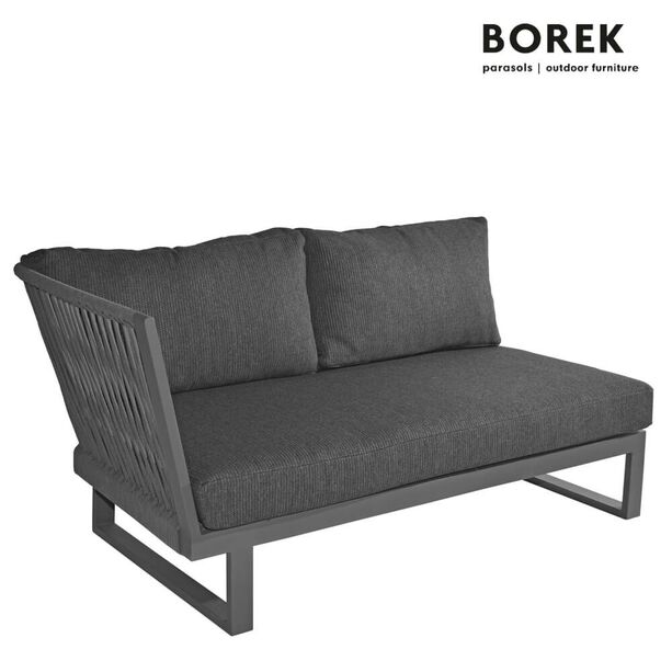 Dunkle Gartenbank fr die Loungeecke von Borek mit Armlehne rechts - Altea Loungebank