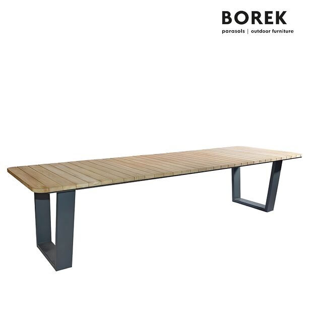 Langer Esstisch von Borek fr den Garten aus Aluminium und Teakholz - Azoren Esstisch