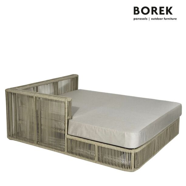 Borek Sofa mit Lehne rechts fr den Garten in sand inklusive Kissenauflagen - Lincoln Chaiselongue