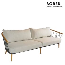 4-Sitzer Gartensofa von Borek aus Stahl und Teakholz mit...