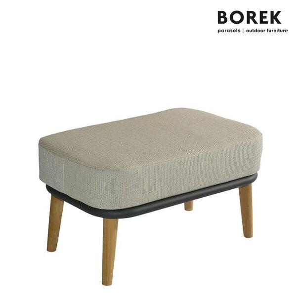 Hocker fr den Garten von Borek mit Beinen aus Teakholz und Kissen - Coimbra Hocker