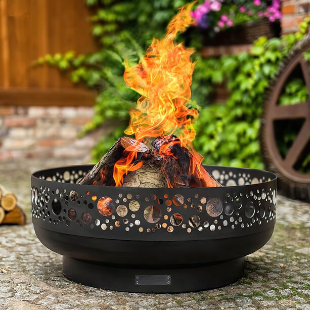 Dekorative Feuerschale - Feuerstelle für Garten oder Terrasse - Motiv Punkte  - Pantoi Feuerschale