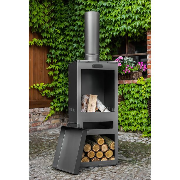 Moderner Stahl Outdoor Gartenofen als Feuerstelle fur draußen - Furnos Gartenofen